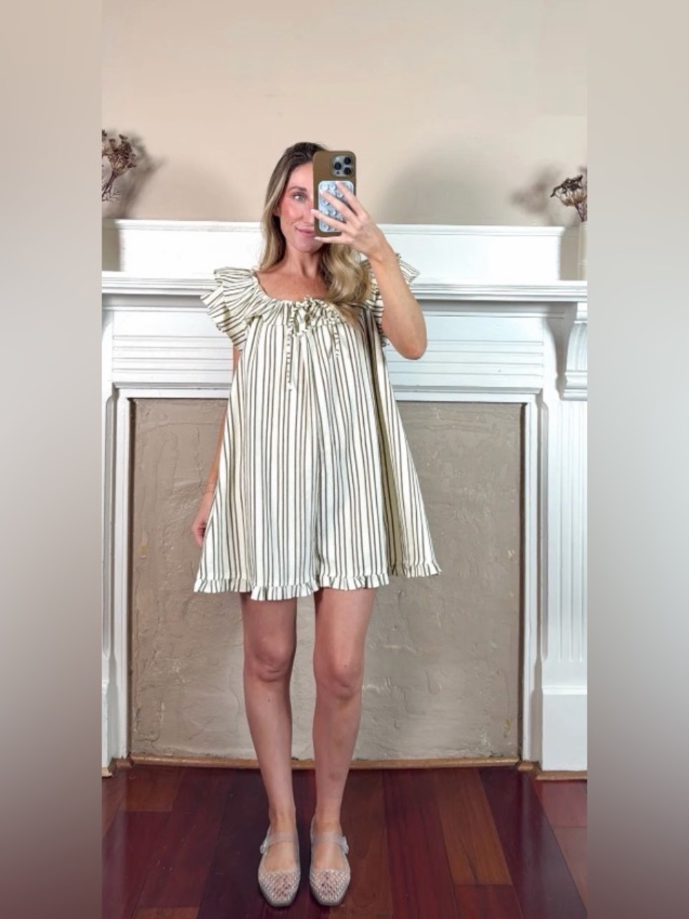 Striped Ruffle Romper - Picture 2 of 5